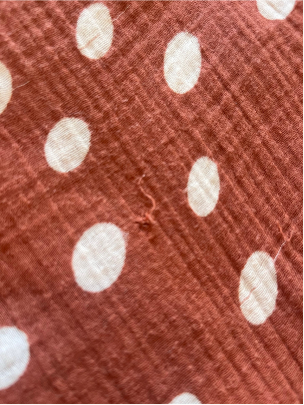 Polka Dot Maxi Dress Rust Brown White Empire Waist Gauzy Cotton Sleeveless - Picture 5 of 9
